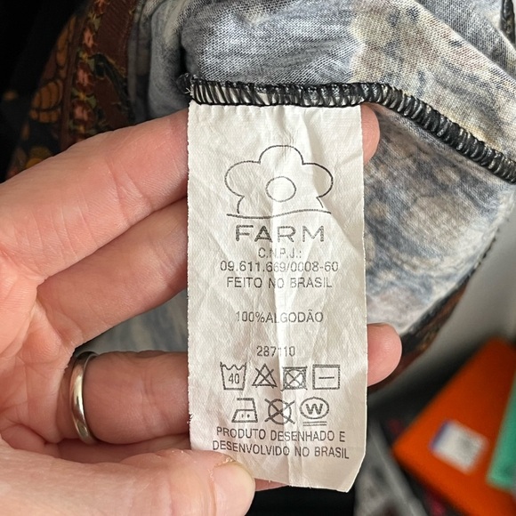 Farm Rio Floral Tropical Short Sleeve T-Shirt Mini Dress Black Medium - Picture 6 of 7